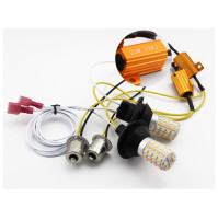 12 VOLTS - P21W - Canbus CAR LED SIGNAL Light -White + yellow  - B15DC-WYX - AZLED